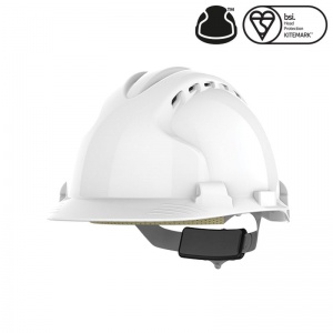 JSP MK EVO8 Vented White Safety Helmet with Slip Ratchet
